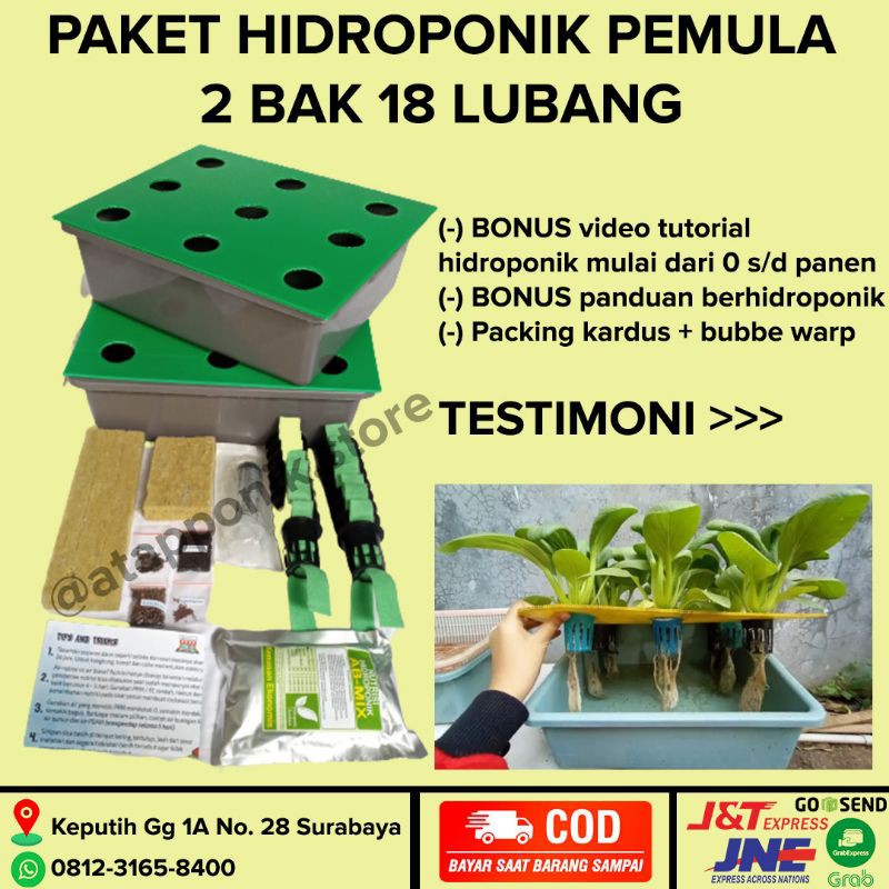 Jual Paket Hidroponik Pemula Lengkap 18 Lubang 2 Bak | Shopee Indonesia