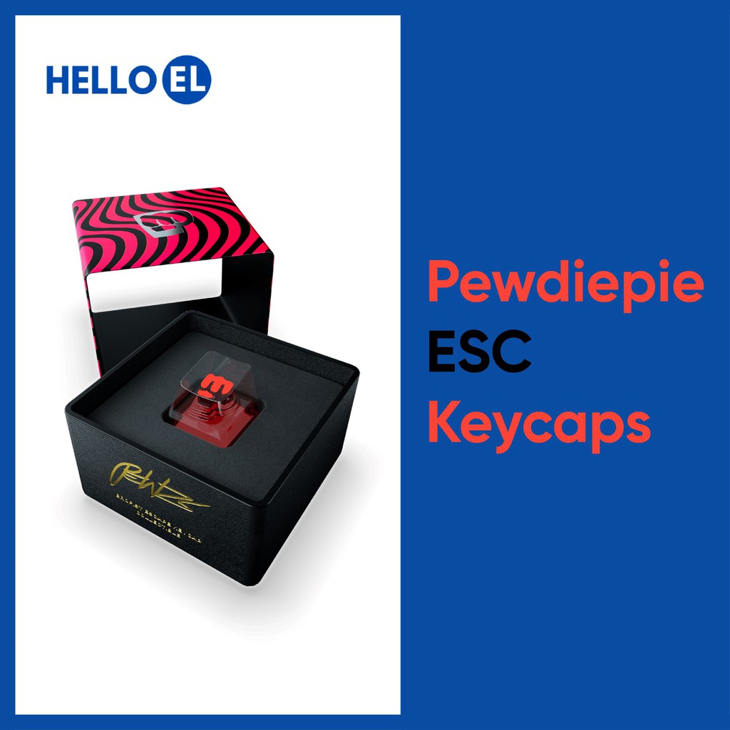 Brand New Pewdiepie Ghost Keyboards Brofist 👊 ESC Keycap in hand Ready to Ship