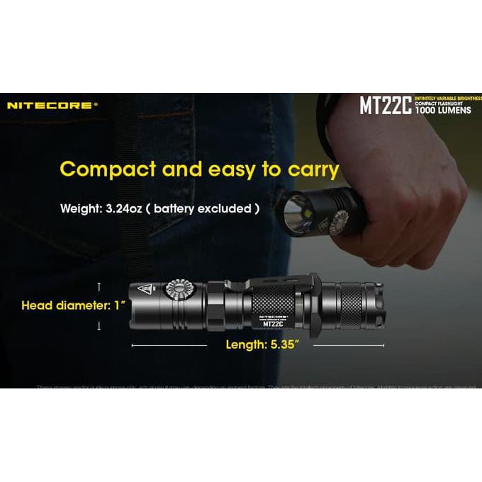 Jual SENTER NITECORE MT22C LED CREE XP-L HD V6 1000 LUMENS IPX8 ...