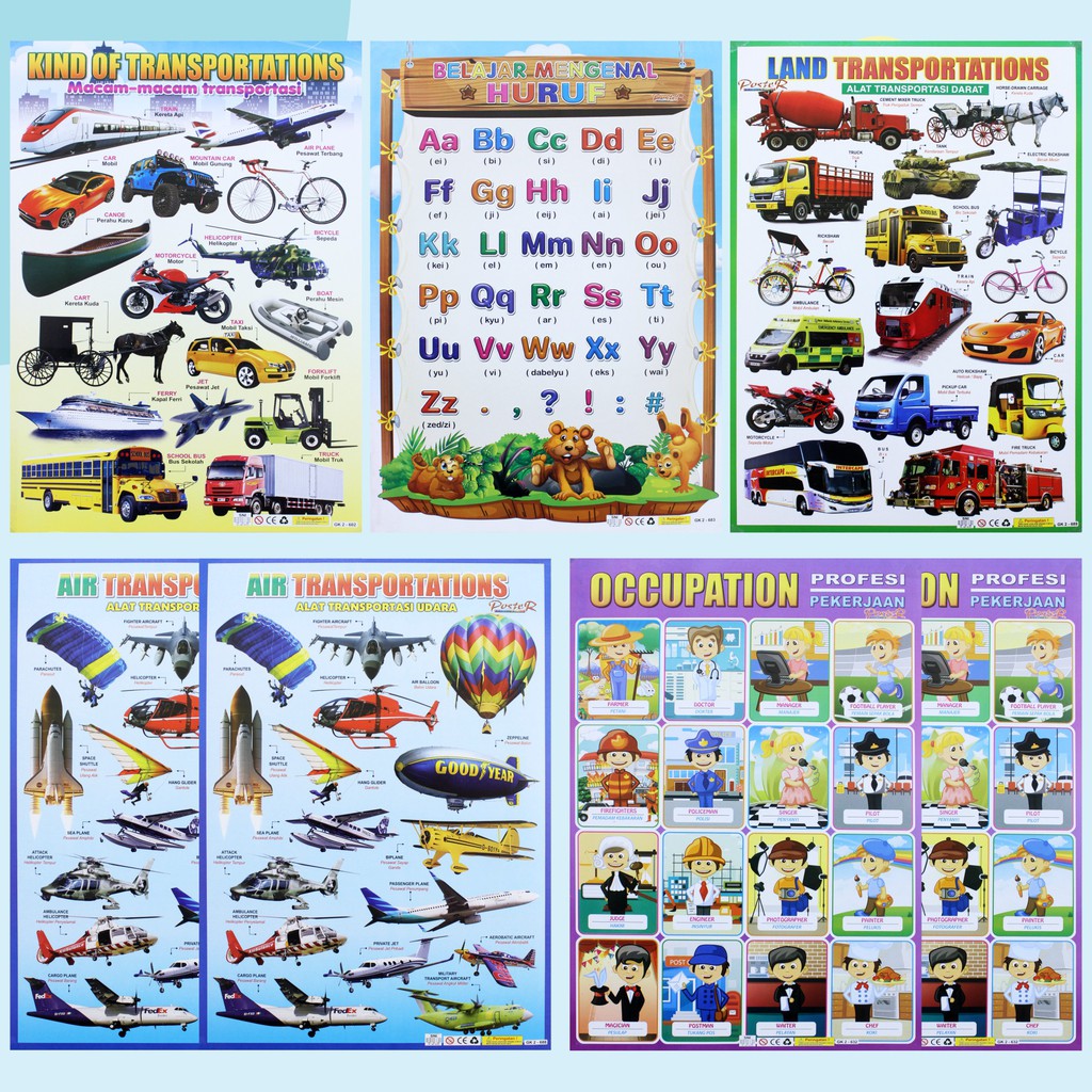 Jual Poster Edukasi Anak / Poster Anak / Gambar Edukasi Anak / Lembaran ...