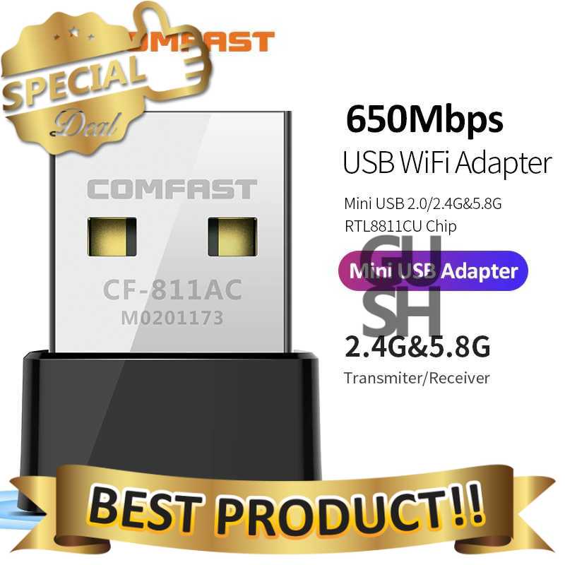 Jual Comfast USB WiFi Adapter Wireless Dongle 2.4G & 5G 802.11AC - CF ...