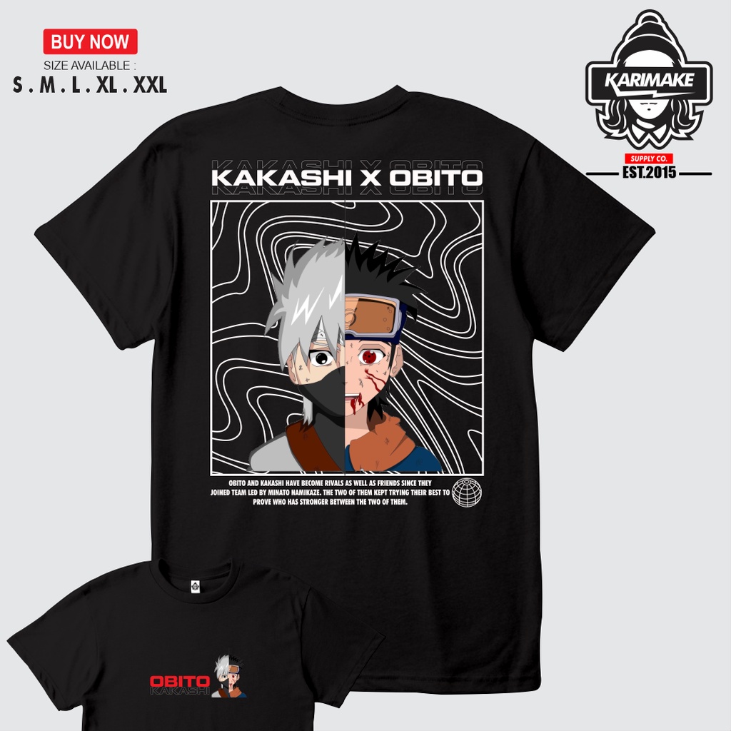 Jual KARIMAKE Kaos Baju Anime NARUTO KAKASHI HATAKE OBITO Kaos Anime