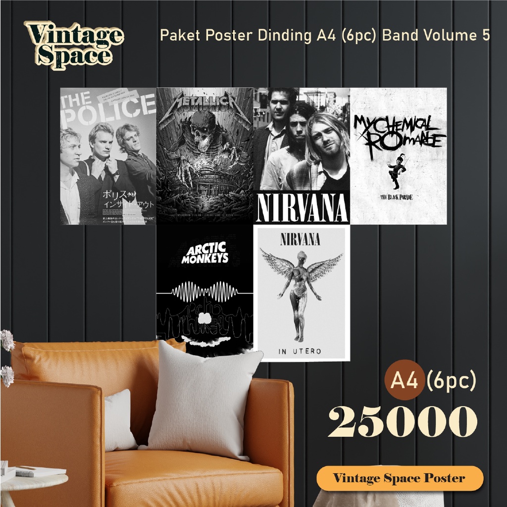 Jual Poster Dinding Aesthetic Ukuran A4 Paket 6 Pc/ Poster Band V5 ...