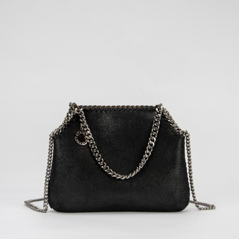 Tas stella McCartney mini falabella shoulder bag black shw