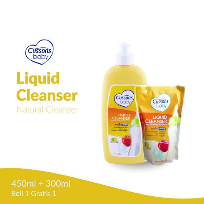 Jual Cussons Baby Liquid Cleanser 450ml + 300ml - Cusson Sabun Cuci ...