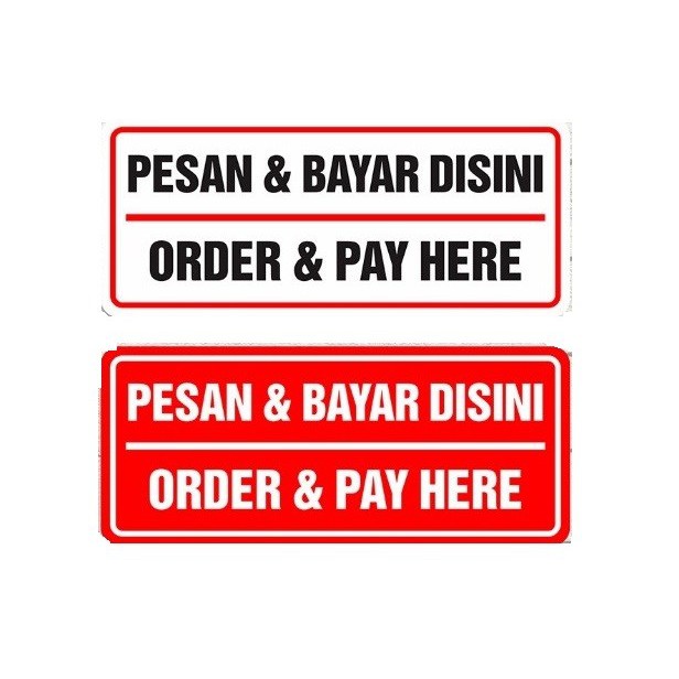 Jual stiker pesan dan bayar disini / sticker order and pay here 20x10 ...