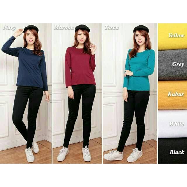 Jual ONECK BASIC PJ KAOS POLOS MATT SPANDEX ALL SIZE FIT TO L | Shopee ...