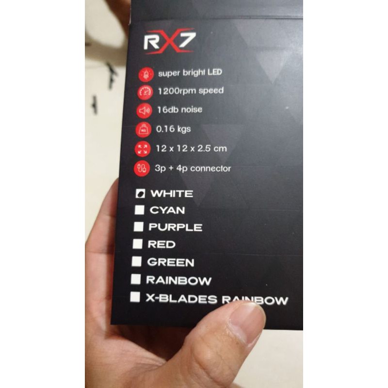 Jual FAN RGB RX7 12CM / FAN CHASING RGB / FAN CASING 12CM WHITE / CYAN ...