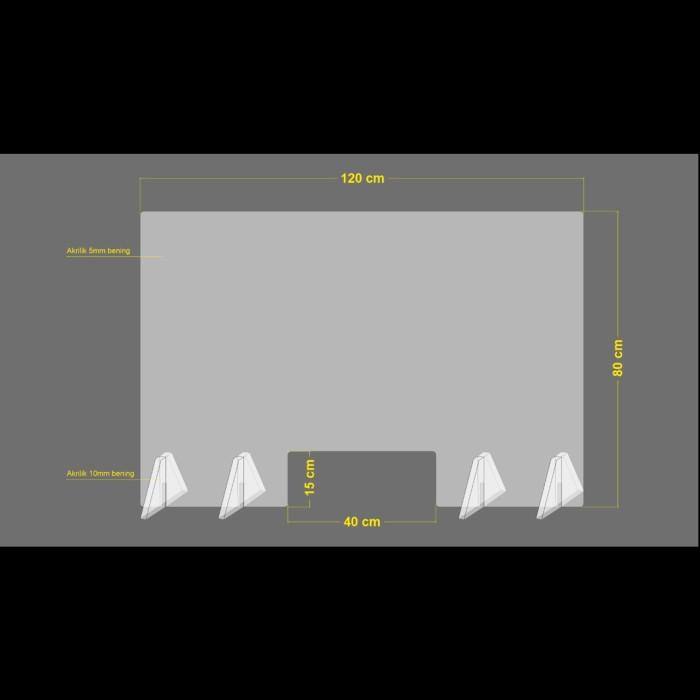 Jual Sekat Meja Akrilik Partisi Meja Ukuran X Cm Mm Shopee Indonesia
