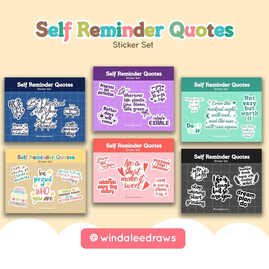 Jual WINDA LEE Self Reminder Quotes Sticker Sheet / Stiker | Shopee ...