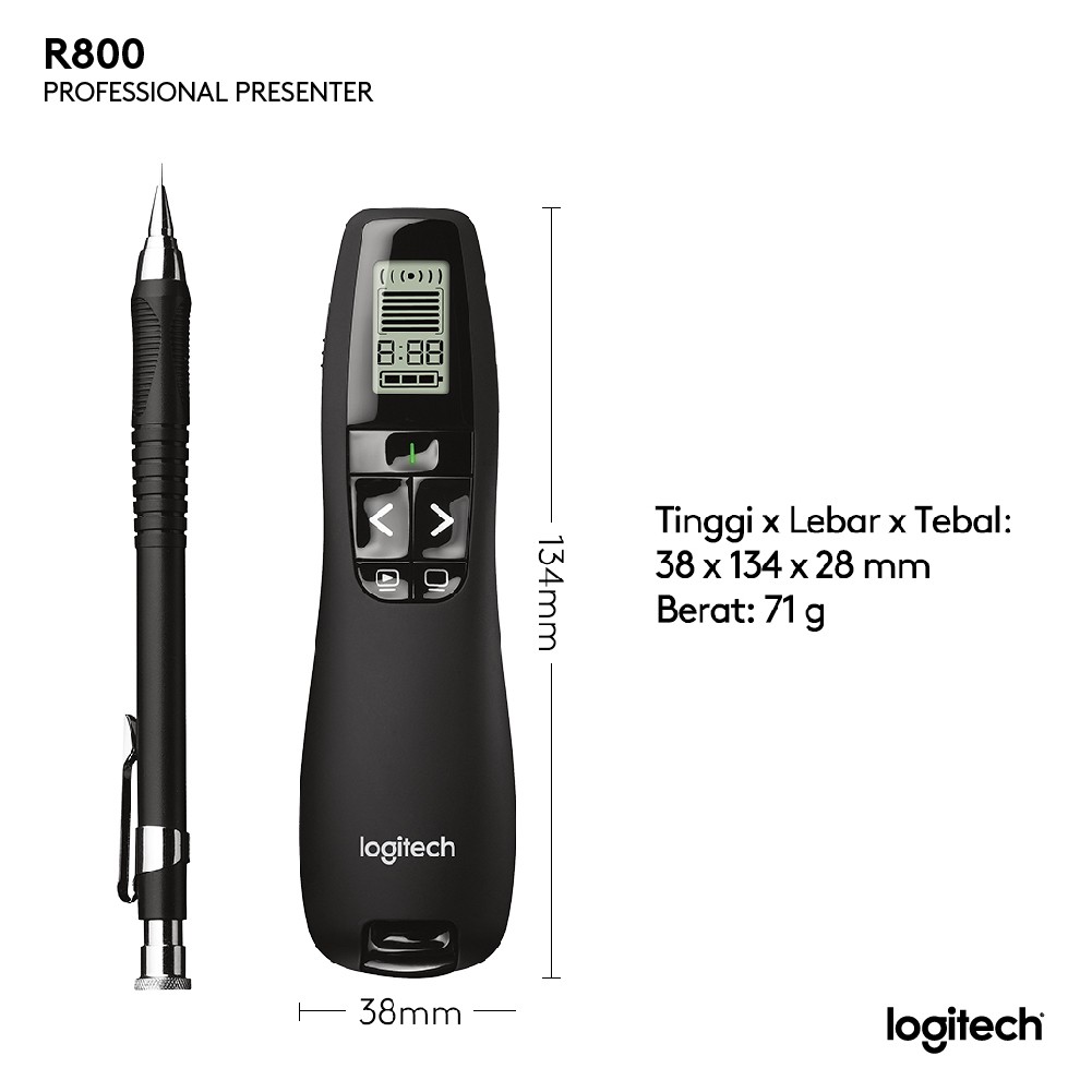 Logitech R800 Profesional Pointer Presenter Green Light Laser (7)