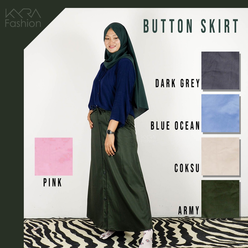 Jual KYRA - Button Skirt | Rok Button Skirt | Rok Kancing Tebal | Ada ...