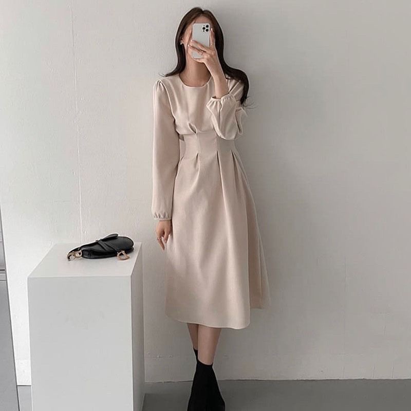 Jual Carrot Dress Korean Simple Basic Chic Casual Hijab Polos Dinner ...