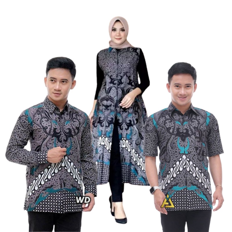 Jual Couple Batik Kemeja Pria Atasan Outer Wanita Longcardy Modern