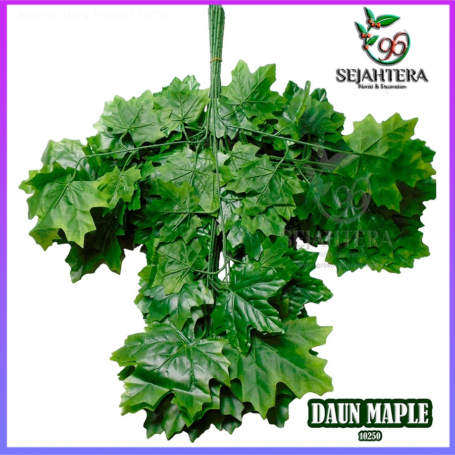 Jual Daun Maple Cabang 3 Dekorasi Artificial Lusinan Daun Plastik Palsu