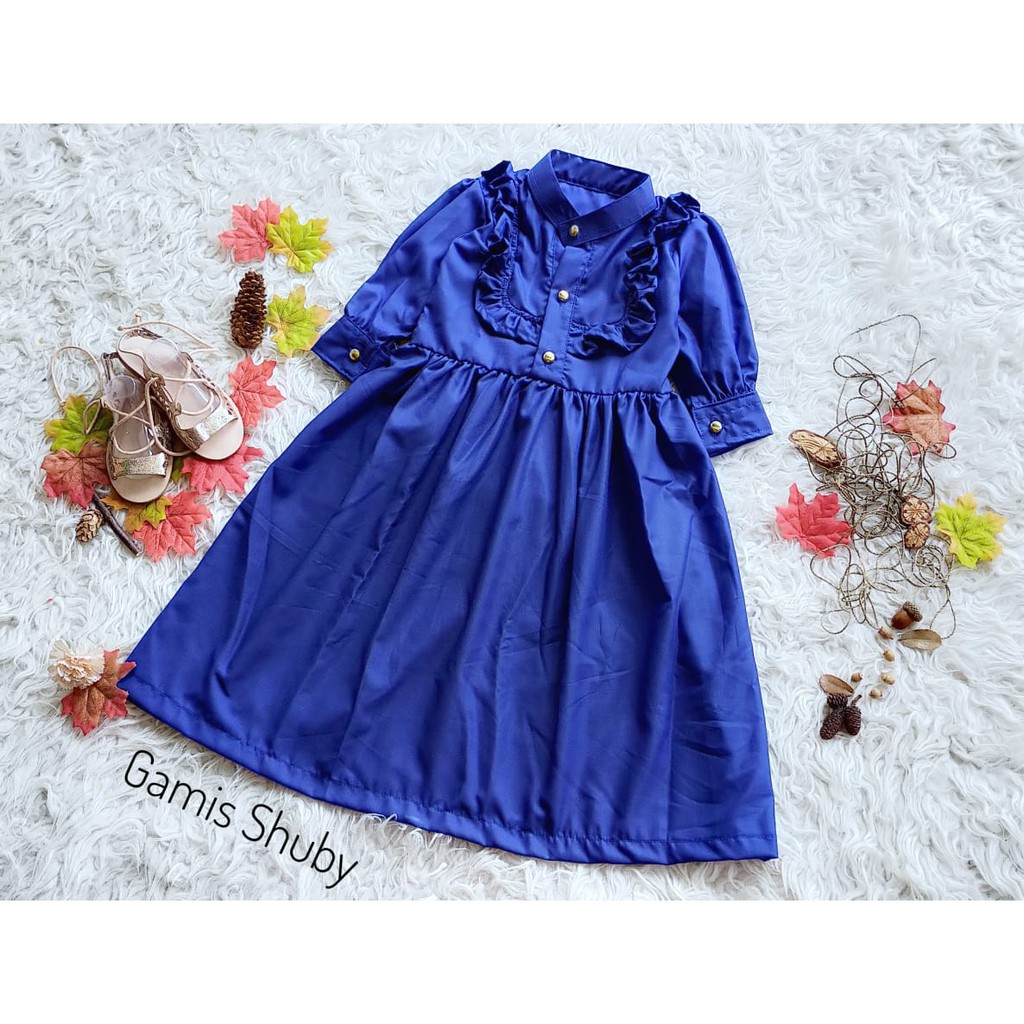 Jual GAMIS SHUBY ANAK 4-5 TAHUN WARNA BIRU ELEKTRIK (READY STOCK