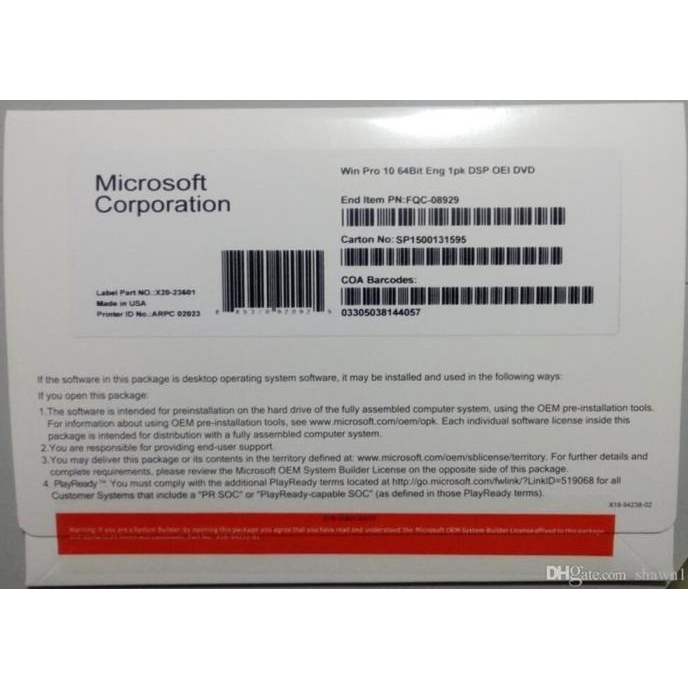 Jual Kode Aktivasi Windows 10 Pro Lengkap Full Pack 64 Bit Original Terlaris Shopee Indonesia 5800