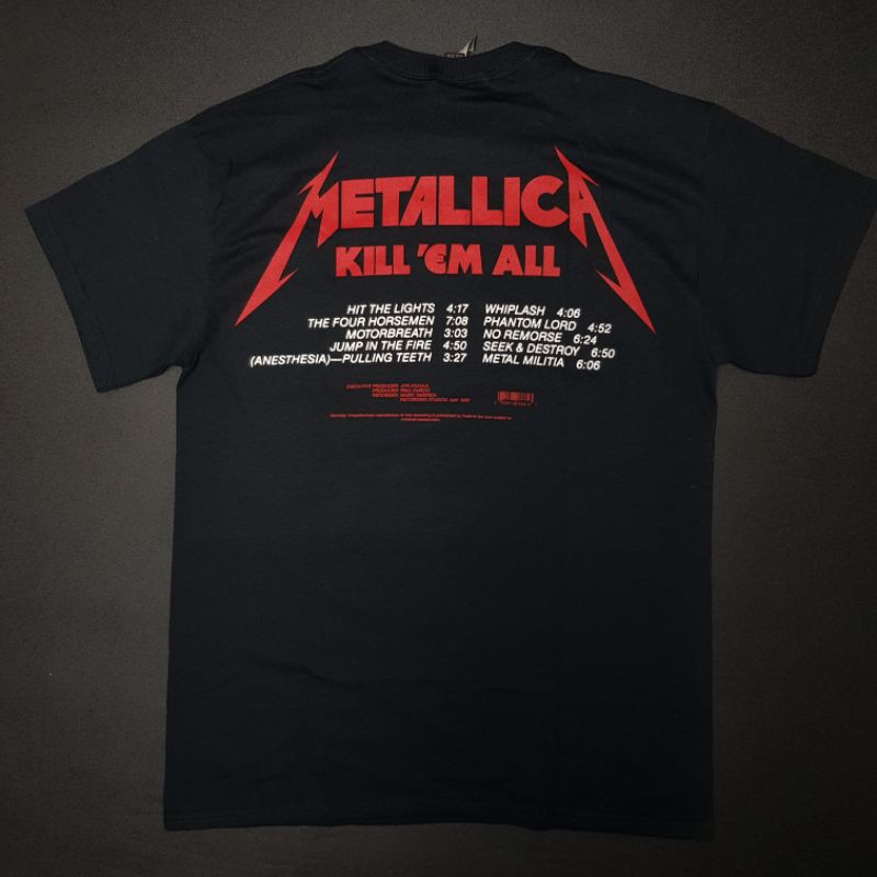 Jual Kaos Band Metallica Official - Kill Em All Tracks (Back Print ...