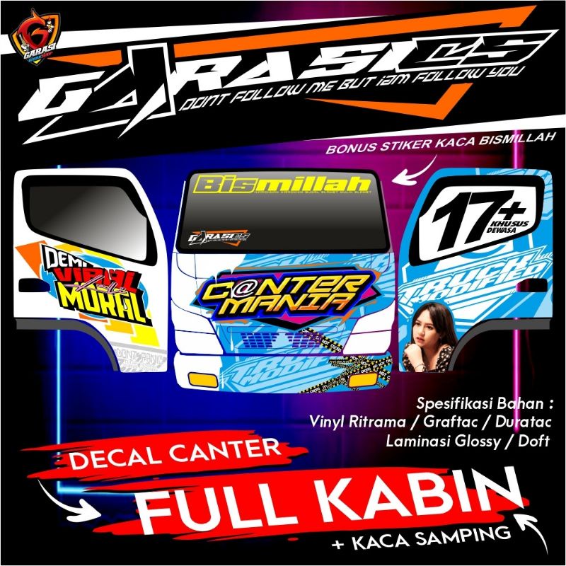Jual Stiker decal kabin canter full + kaca samping | Shopee Indonesia