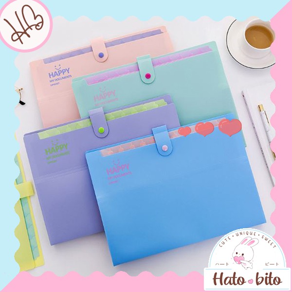 Jual Organizer map document happy isi 12 slot ukuran a4 kantong documen ...