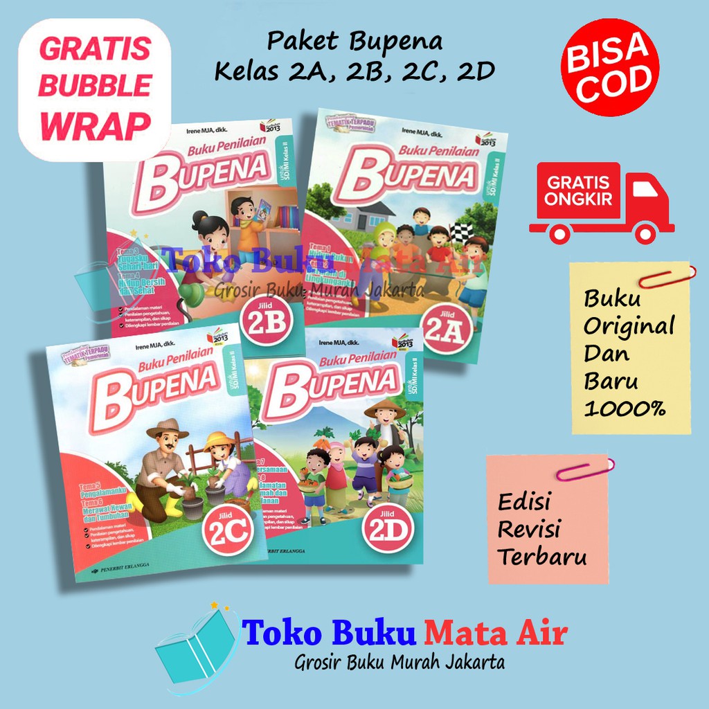 Jual BEST SELLER ORIGINAL PAKET SATUAN BUPENA KELAS 2 SD BUPENA 2A,2B ...