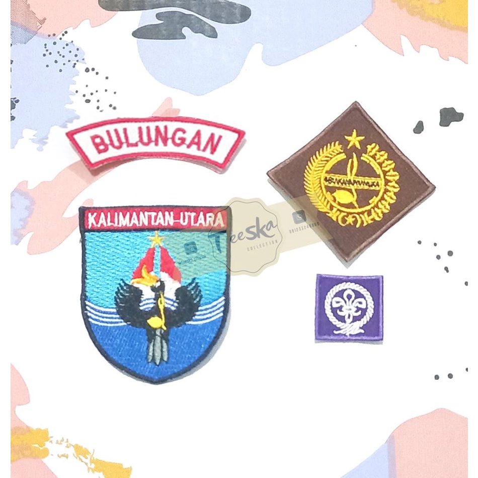Jual Set Atribut Seragam Pramuka Logo Tunas Kelapa dan Wosm, Logo