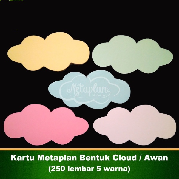 Jual Kartu Metaplan Bentuk Cloud Awan (250 lembar 5 warna) | Shopee ...