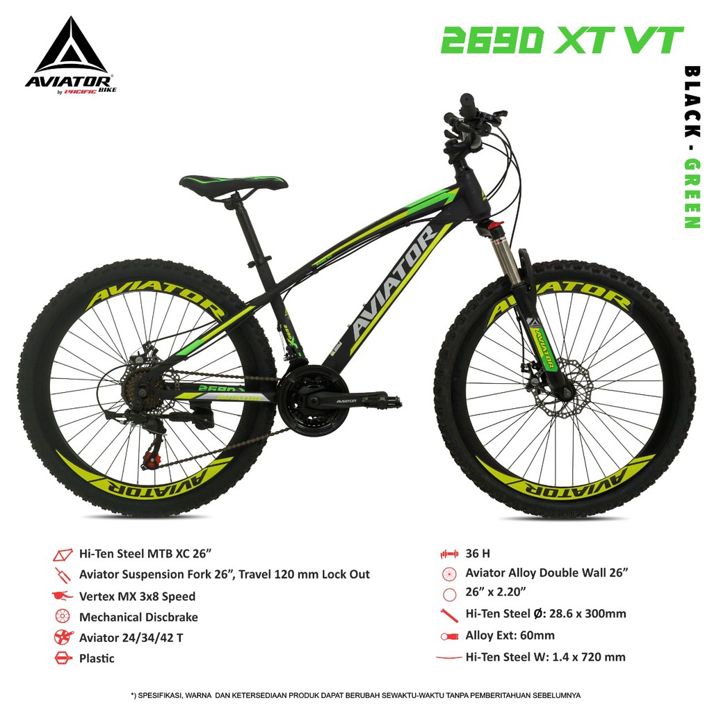 Jual Sepeda Mtb 26 Inch Aviator 2690 Xt Vt Shopee Indonesia