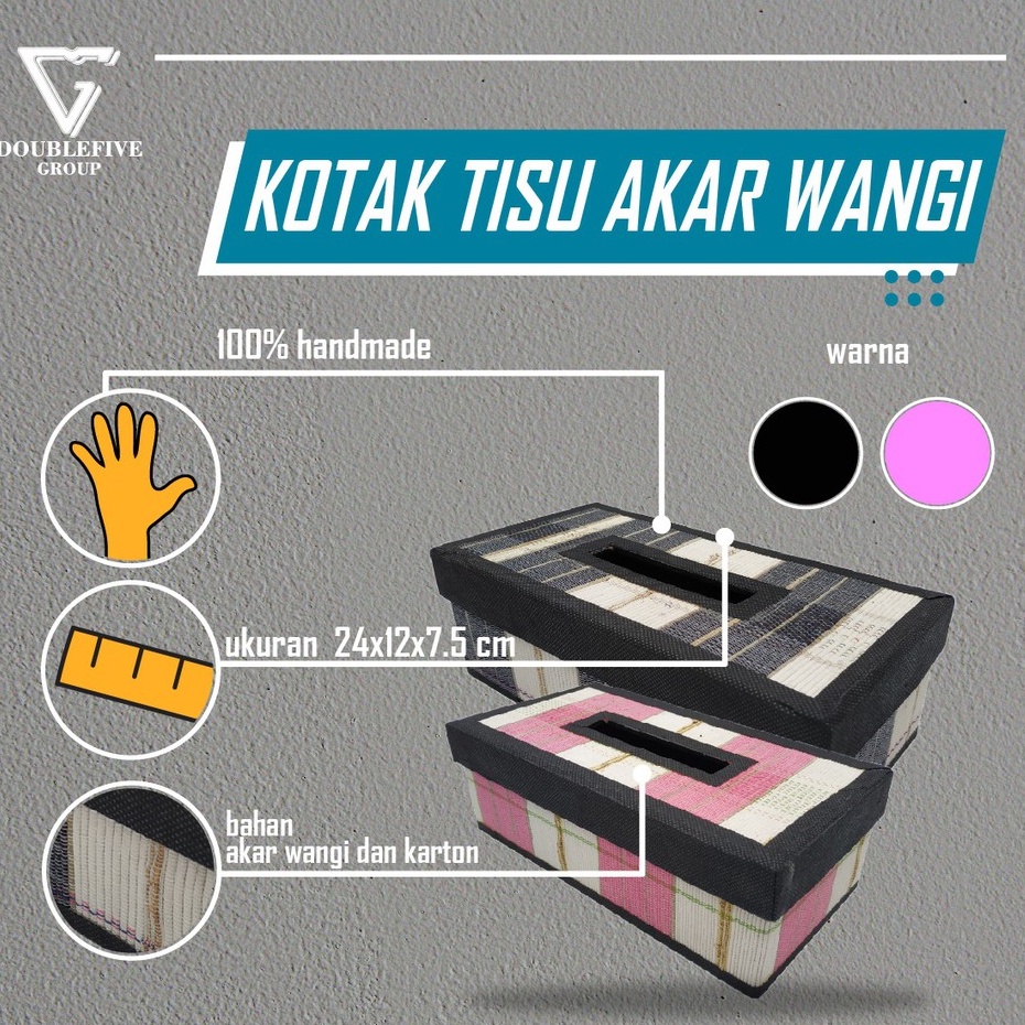 Jual Tempat tissue Kotak Tissue tissue box Tisu Akar Wangi Pink Putih ...