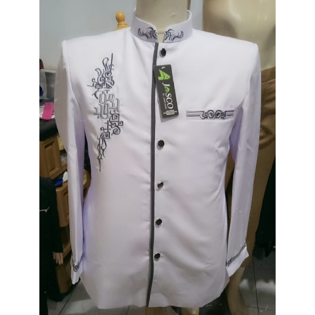 Jual Jasko Tasik Warna Putih Motif MJD Bordir Berkualitas Modern / Baju