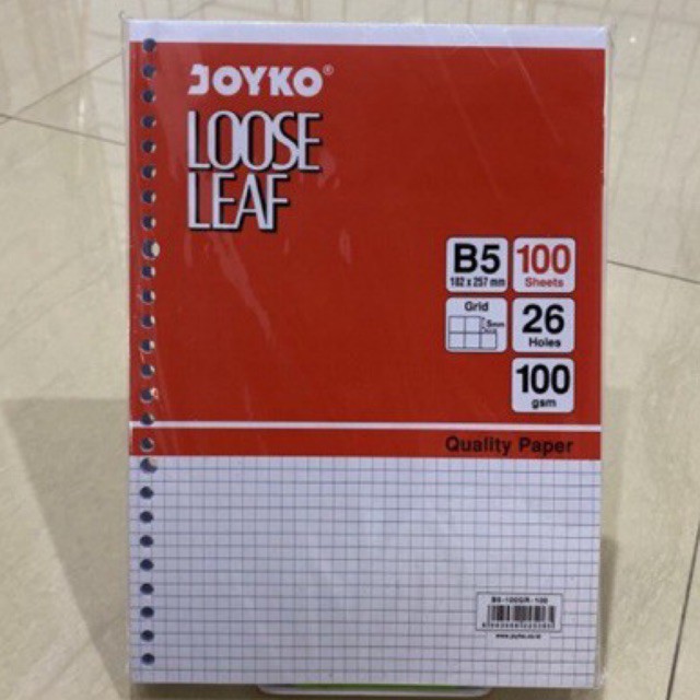 Jual Loose Leaf B5 100 Grid Isi 100 Lembar / Kertas File Matematika ...