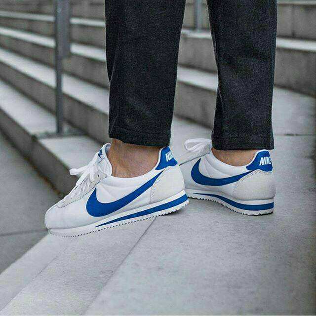 Nike classic cortez outlet nylon white gym blue