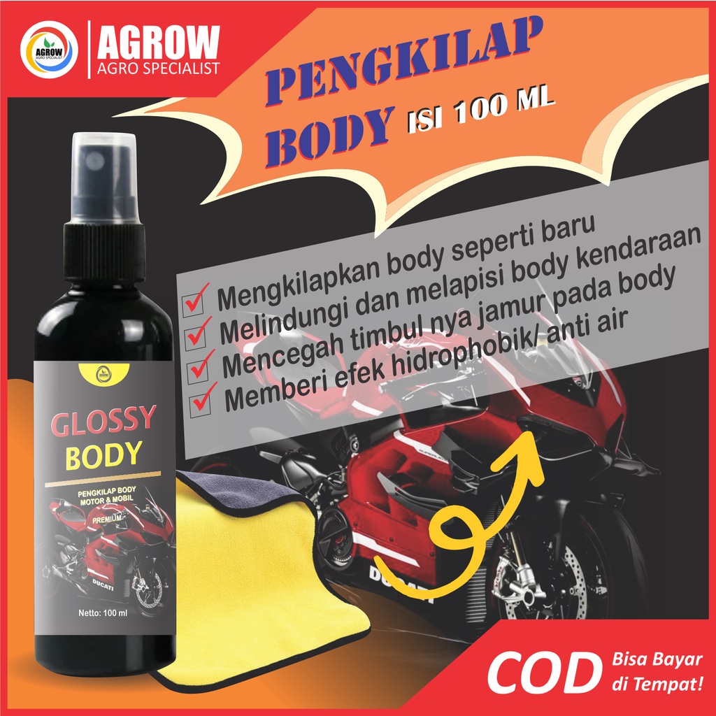 Jual Glossy Body Polish Pengkilap Body Motor Mobil Semi Coating Nano Ceramic Wax Spray Sealant 8014