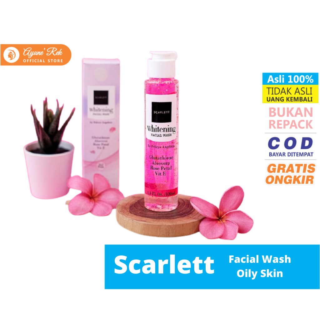 Jual Scarlett Sabun Wajah Whitening Facial Wash Oily Sabun Wajah