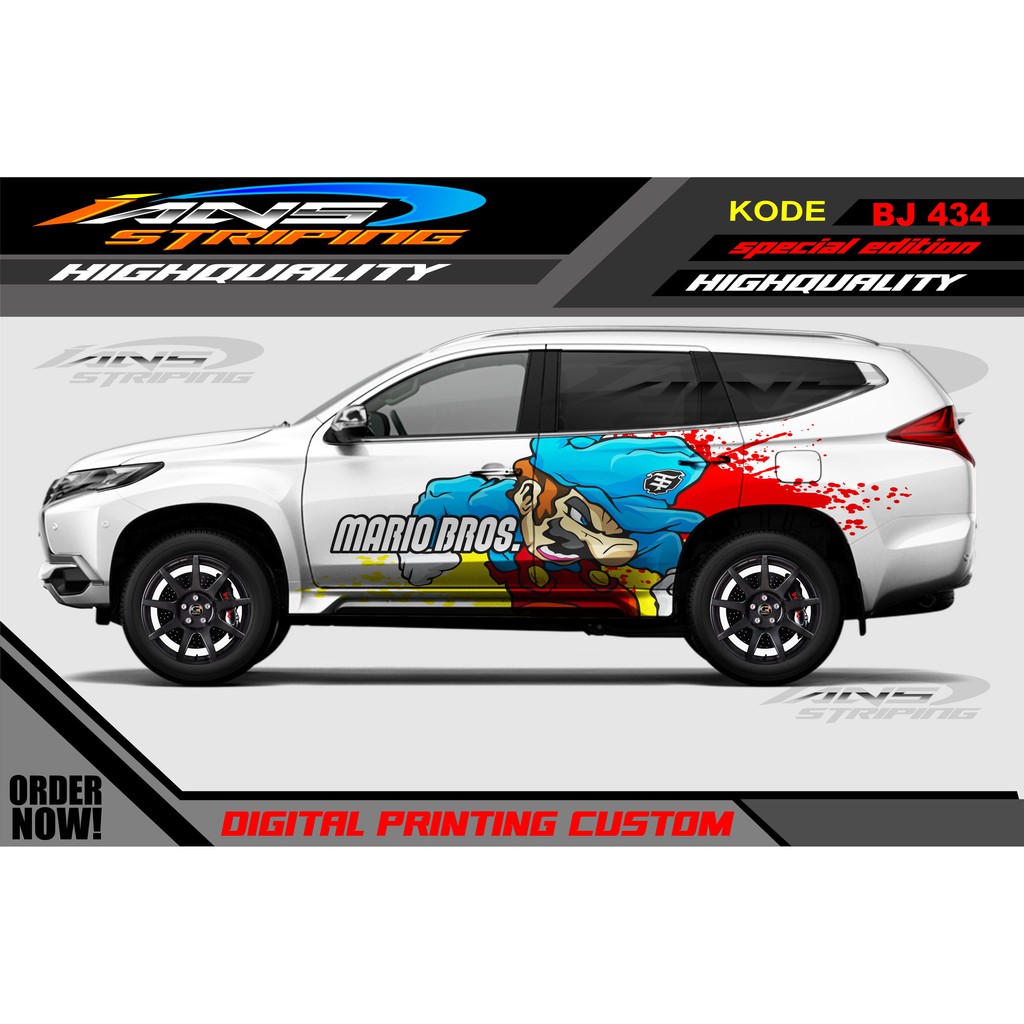 Jual Sticker Variasi Mobil Pajero Fortuner Decal Sticker Mobil Pajero Stiker Pajero 3889