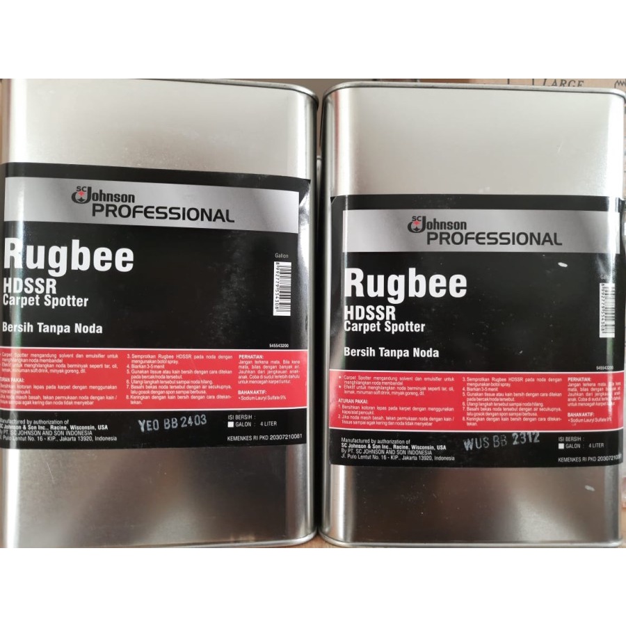 Jual JOHNSON RUGBEE HDSSR CARPET SPOTTER / PEMBERSIH KARPET - 4 liter ...
