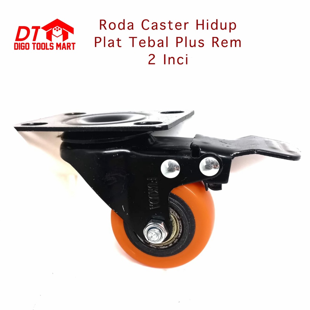 Jual Roda Caster Plat Tebal Hidup Inci Plus Rem Roda Nylon Kunci Tebal Pcs Shopee Indonesia