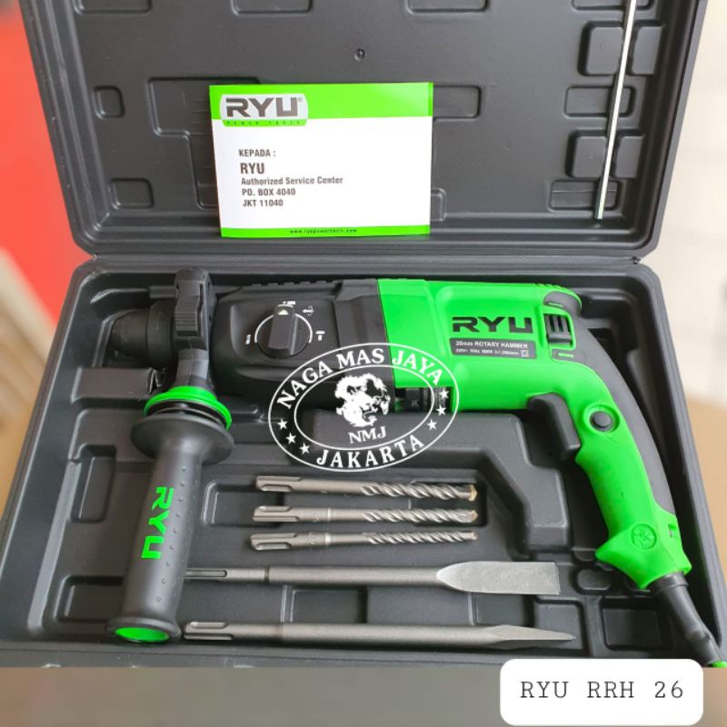 Jual MESIN BOR BETON BOBOK TEMBOK RYU RRH 26 / ROTARY HAMMER DRILL RYU ...
