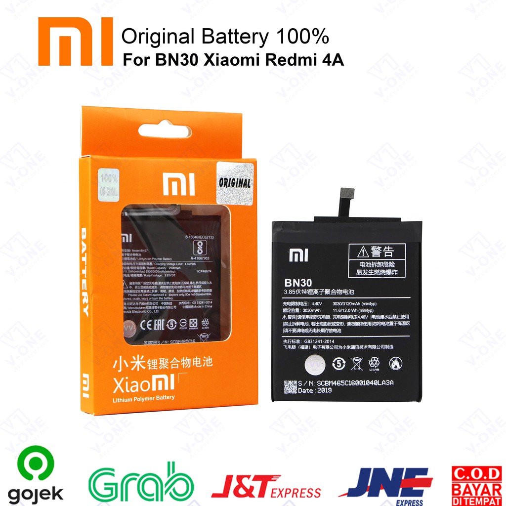 Jual (B) Baterai Battery BN30 Xiaomi Redmi 4A Kualitas Original 100
