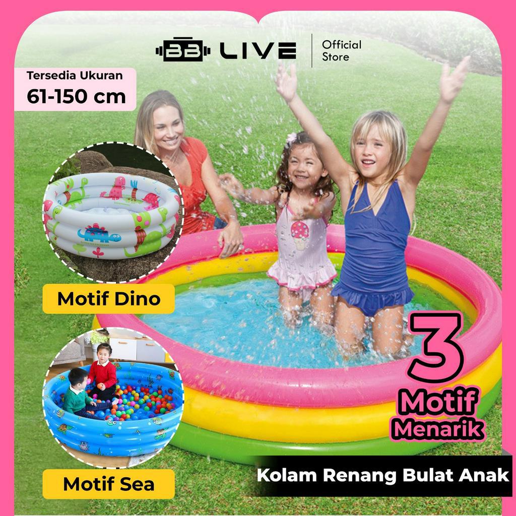 Jual BB LIVE Kolam Renang Anak Karet Pelangi 3 Ring / Kolam Renang Anak Murah Mandi Bola ...