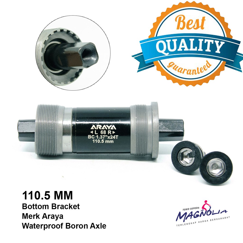 Jual Bottom Bracket BB As Tengah Bearing Sepeda 110.5MM Merek Araya ...