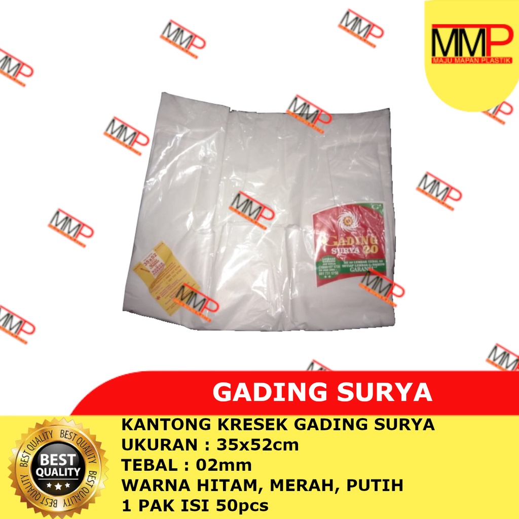 Jual [50 pcs] Kantong Kresek Gading Surya uk.35cm / HD Gading Surya ...