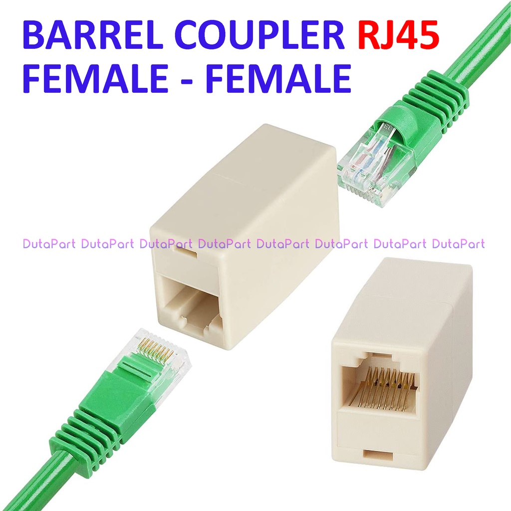 Jual Barrel Coupler RJ45 RJ-45 Barel Konektor Sambungan Kabel LAN UTP ...