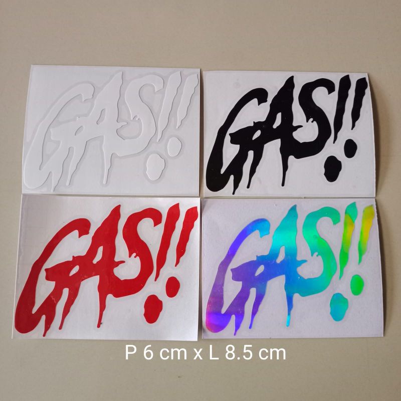 Jual Cutting Sticker GAS!! Stiker Gas!! motor helm viral murah | Shopee ...