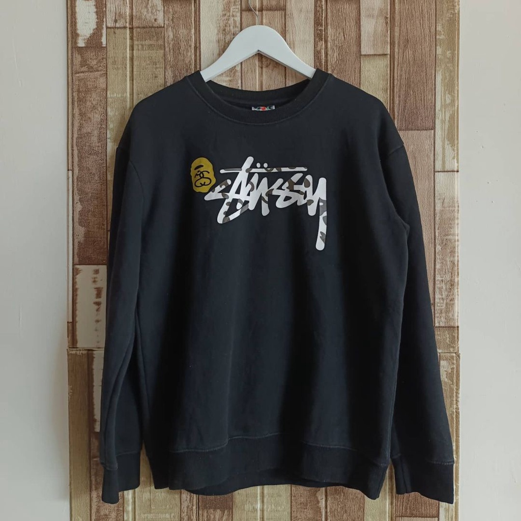 Stussy x best sale bape sweatshirt