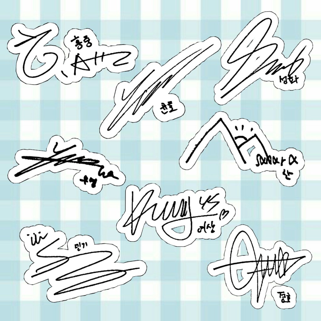 Jual [MIN. ORDER 10RB] Sticker Transparan Ateez Signature Tanda Tangan ...