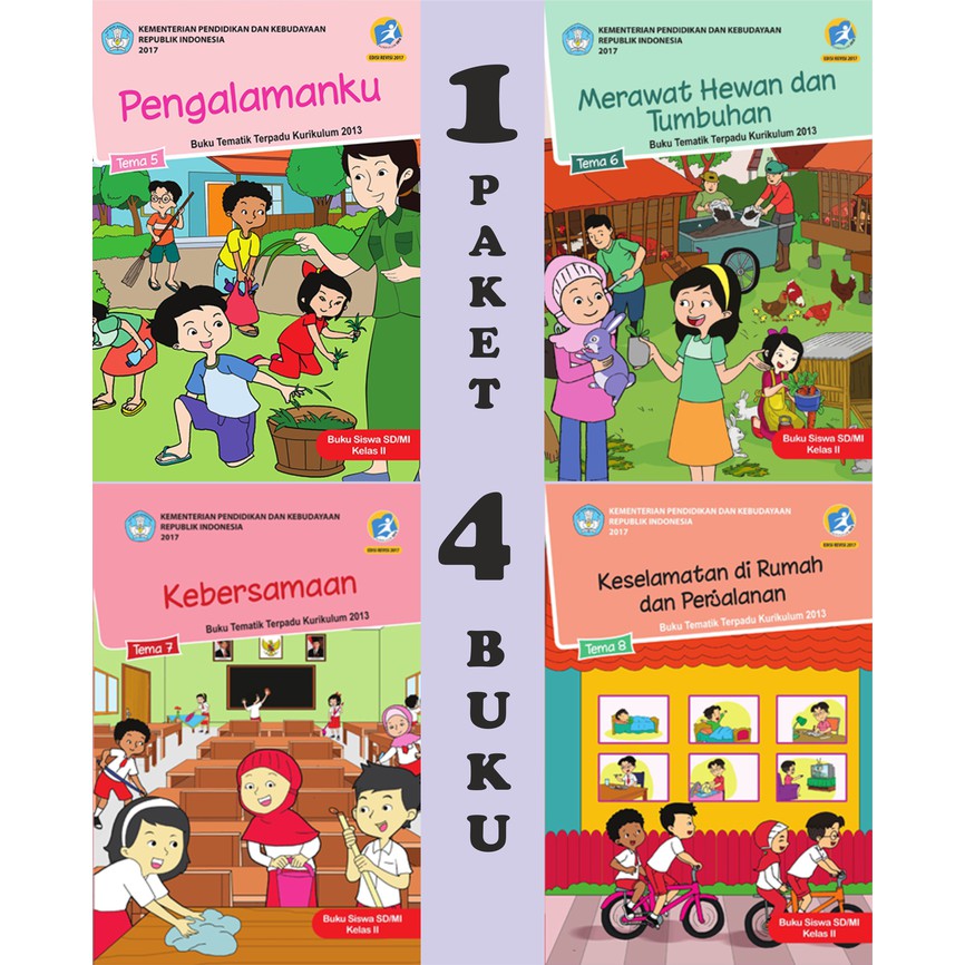 Jual Paket Buku Siswa Tematik SD Kelas 2 Semester 2 (Tema 5 6 7 8) K13 ...