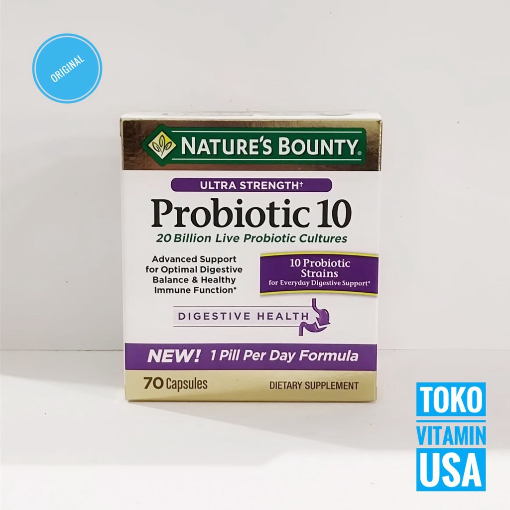 Jual Nature's Bounty Ultra Strength Probiotic 10 20 Billion 70 Capsules ...