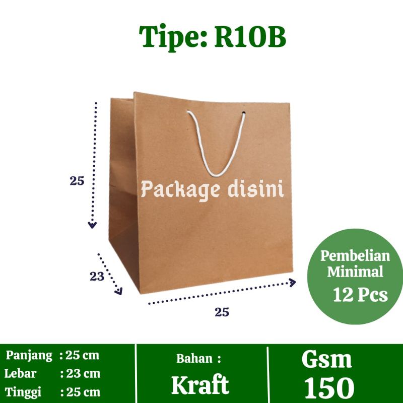 Jual Tas Kertas R10B Tali Putih, Tas Kertas Coklat Polos Untuk Kotak ...