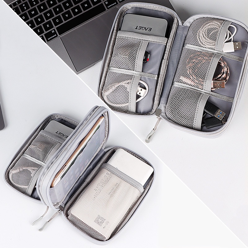 Jual Pouch Organizer Travel 2 Layer – Dompet Aksesoris Gadget Charger ...